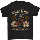 a black t - shirt with an image of a bicycle