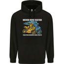 Bike Safety Motorbike Biker Motorcycle Mens 80% Cotton Hoodie Black