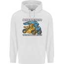Bike Safety Motorbike Biker Motorcycle Mens 80% Cotton Hoodie White