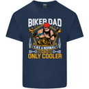 Biker Baby Dad Funny Fathers Day Motorcycle Kids T-Shirt Childrens Navy Blue