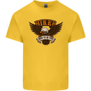 Biker Born to Be Free Motorbike Motorcycle Kids T-Shirt Childrens Yellow