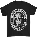 a black t - shirt with a skull wearing a helmet