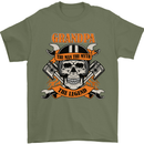 Biker Grandpa the Man Myth Legend Funny Mens T-Shirt 100% Cotton Military Green