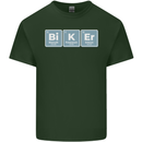 Biker Periodic Table Motorcycle Motorbike Mens Cotton T-Shirt Tee Top Forest Green