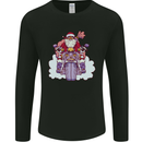 Biker Santa Christmas Motorcycle Motorbike Mens Long Sleeve T-Shirt Black