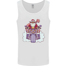 Biker Santa Christmas Motorcycle Motorbike Mens Vest Tank Top White
