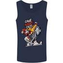 Biker Santa One Night Out Christmas Motorcycle Mens Vest Tank Top Navy Blue
