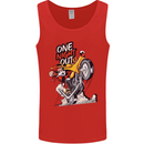 Biker Santa One Night Out Christmas Motorcycle Mens Vest Tank Top Red