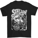 a black shirt with a skeleton riding a motorcycle