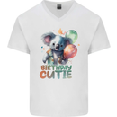 Birthday Cutie Koala 3rd 4th 5th 6th 7th 8th Mens V-Neck Cotton T-Shirt White