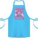 Birthday Girl Level Up Gaming Gamer 6th 7th 8th Cotton Apron 100% Organic Turquoise