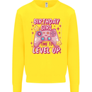 Birthday Girl Level Up Gaming Gamer 6th 7th 8th Kids Sweatshirt Jumper Yellow