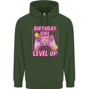 Birthday Girl Level Up Gaming Gamer 6th 7th 8th Mens 80% Cotton Hoodie Forest Green