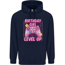 Birthday Girl Level Up Gaming Gamer 6th 7th 8th Mens 80% Cotton Hoodie Navy Blue