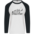 Evolution of a Fisherman Funny Fisherman Mens L/S Baseball T-Shirt White/Black