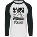 Daddy & Son Best Friends Father's Day Mens L/S Baseball T-Shirt White/Black