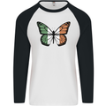 Irish Butterfly Ireland Ire Mens L/S Baseball T-Shirt White/Black