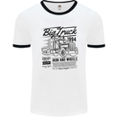 HGV Driver Big Truck Lorry Mens Ringer T-Shirt White/Black