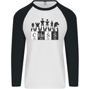 Chess Elements Periodic Table Mens L/S Baseball T-Shirt White/Black