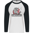 Grandpa Grandpasaurus Grandparent's Day Mens L/S Baseball T-Shirt White/Black