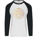Spiritual Yoga Meditation Peace Mens L/S Baseball T-Shirt White/Black