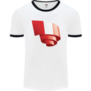 Curled Peru Flag Peruvian Day Football Mens Ringer T-Shirt White/Black