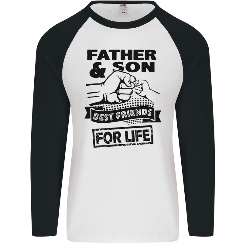 Father & Son Best Friends for Life Mens L/S Baseball T-Shirt White/Black