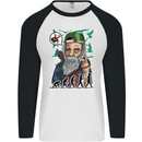 Charles Darwin Evolution Atheist Atheism Mens L/S Baseball T-Shirt White/Black