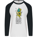 Weed Dont Drink & Drive Smoke and Fly Mens L/S Baseball T-Shirt White/Black