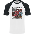 Lorry Driver I Like Big Trucks I Cannot Lie Trucker Mens S/S Baseball T-Shirt White/Black