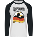 Deutschland Football Germany German Soccer Mens L/S Baseball T-Shirt White/Black