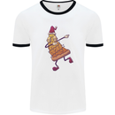 A Slice of Christmas Pizza Funny Xmas Mens Ringer T-Shirt White/Black