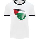 Curled Palestine Flag Palestinian Day Football Mens Ringer T-Shirt White/Black