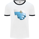 Curled San Marino Flag Sammarinese Day Football Mens Ringer T-Shirt White/Black