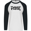 Punk As Worn By Mens L/S Baseball T-Shirt White/Black