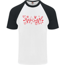 Christmas ECG Xmas Heartbeat Love Heart Mens S/S Baseball T-Shirt White/Black