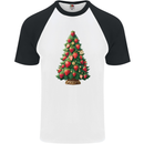 Strawberry Christmas Tree Xmas Mens S/S Baseball T-Shirt White/Black