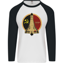 Distressed CCCP Shuttle Mens L/S Baseball T-Shirt White/Black