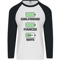 Girlfriend Fiance Wife Loading Engagement Mens L/S Baseball T-Shirt White/Black