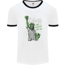 Liberty and Baseball Mens Ringer T-Shirt White/Black