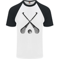 Hurling Bats and Ball Mens S/S Baseball T-Shirt White/Black