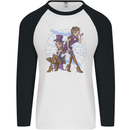 Gemini Star Sign Astrological Zodiac Mens L/S Baseball T-Shirt White/Black