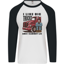 Lorry Driver I Like Big Trucks I Cannot Lie Trucker Mens L/S Baseball T-Shirt White/Black