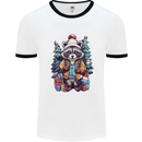 A Cool Christmas Racoon Xmas Mens Ringer T-Shirt White/Black
