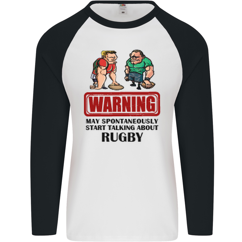 Rugby May Start Talking About Funny Beer Mens L/S Baseball T-Shirt White/Black