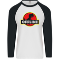 Offline Funny Gamer Gaming Mens L/S Baseball T-Shirt White/Black