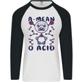 A Mean O Acid Funny Angry Biology Mens L/S Baseball T-Shirt White/Black