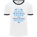 Taken By a Smart Nurse Funny Valentines Day Mens Ringer T-Shirt White/Black