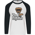 The Dog Father Funny Fathers Day Dad Daddy Mens L/S Baseball T-Shirt White/Black