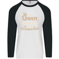 70th Birthday Queen Seventy Years Old 70 Mens L/S Baseball T-Shirt White/Black